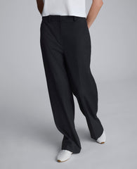 Flannel Wide Leg Pant Char Cole