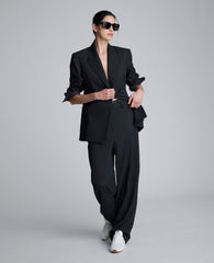 Flannel Wide Leg Pant Char Cole