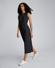 Flannel Midi Sheath Dress Char Cole