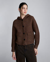 Oversized Hooded Cardigan Marsh Brown