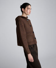 Oversized Hooded Cardigan Marsh Brown