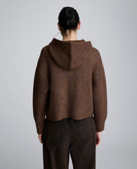 Oversized Hooded Cardigan Marsh Brown