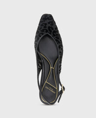 Berkette Leopard Flocked Mesh Slingback Black Leo Mesh