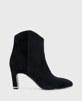 Grizelda Suede Heel Boot Black Suede