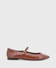 Jasper Patent Leather Ballet Flat Brown Patent