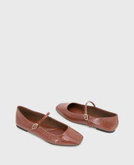Jasper Patent Leather Ballet Flat Brown Patent