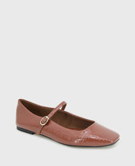 Jasper Patent Leather Ballet Flat Brown Patent