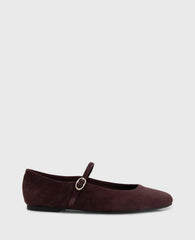 Jasper Suede Ballet Flat Burgundy Suede