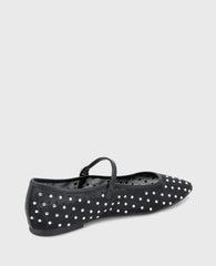 Jasper Mesh Micro Stud Ballet Flat Black Mesh