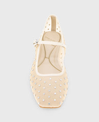Jasper Mesh Micro Stud Ballet Flat Nude Mesh