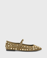 Jasper Suede Stud Ballet Flat Loden