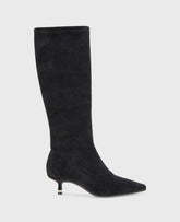 Meridith Stretch Boot Black Microsuede