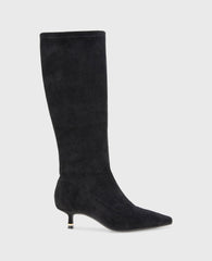Meridith Stretch Boot Black Microsuede