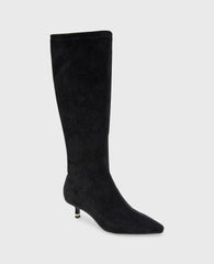 Meridith Stretch Boot Black Microsuede