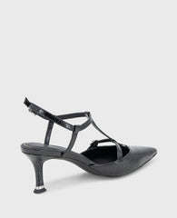 Urka Crinkle Patent Slingback Heel Black Patent