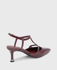 Urka Crinkle Patent Slingback Heel Cabernet Patent