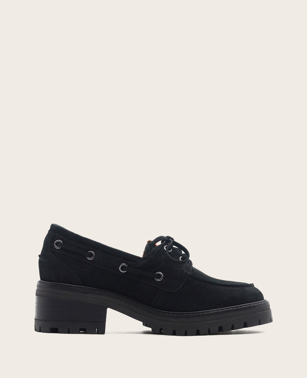 GENTLE SOULS - Brigly Nubuck Lug Boat Shoe Black Nubuck