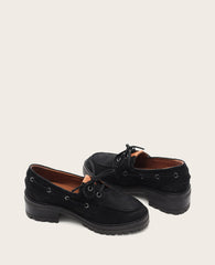GENTLE SOULS - Brigly Nubuck Lug Boat Shoe Black Nubuck