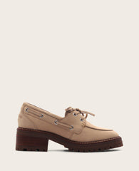 GENTLE SOULS - Brigly Leather Lug Boat Shoe Smoke Grey Leather
