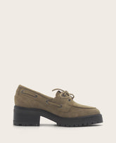 GENTLE SOULS - Brigly Suede Lug Boat Shoe Olive Suede