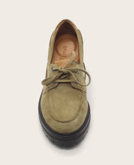 GENTLE SOULS - Brigly Suede Lug Boat Shoe Olive Suede