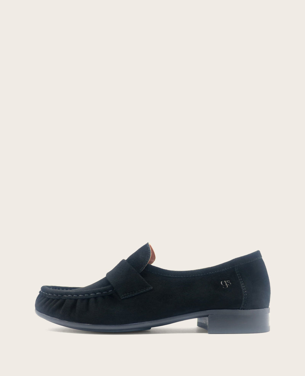 GENTLE SOULS - Crew Suede Loafer Black Suede