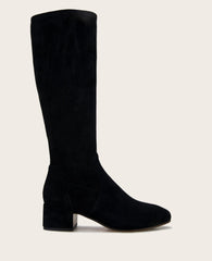 GENTLE SOULS - Ella Suede Stretch Boot with Wide Calf Black
