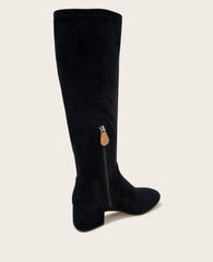 GENTLE SOULS - Ella Suede Stretch Boot with Wide Calf Black
