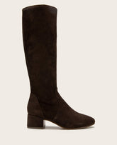 GENTLE SOULS - Ella Suede Stretch Boot with Wide Calf Chocolate