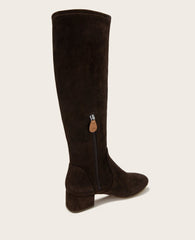 GENTLE SOULS - Ella Suede Stretch Boot with Wide Calf Chocolate