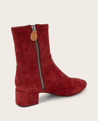 GENTLE SOULS - Ella Micro Suede Stretch Bootie Burnt Red