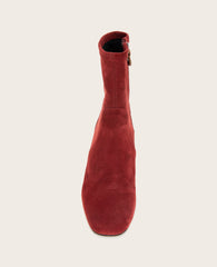 GENTLE SOULS - Ella Micro Suede Stretch Bootie Burnt Red
