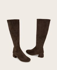 GENTLE SOULS - Emily Micro Suede Stretch Boot with Wide Calf Chocolate Suede