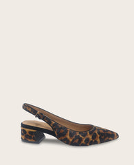 GENTLE SOULS - Georgia Calf Hair Slingback Heel Leopard Calf Hair