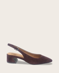 GENTLE SOULS - Georgia Suede Slingback Heel Burgundy Suede