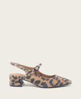 GENTLE SOULS - Gladys Leopard Suede Ankle Strap Slingback Leopard Suede