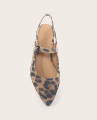 GENTLE SOULS - Gladys Leopard Suede Ankle Strap Slingback Leopard Suede