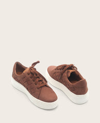 GENTLE SOULS - Kindy Nubuck Woven Sneaker Chocolate Nubuck