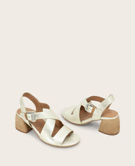 GENTLE SOULS - Mela Metallic Cross Strap Sandal Ice Leather