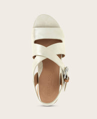 GENTLE SOULS - Mela Metallic Cross Strap Sandal Ice Leather