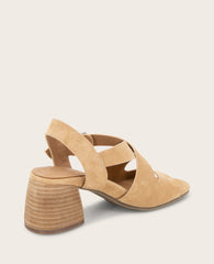 GENTLE SOULS - Mela Suede Cross Strap Sandal Tan Suede