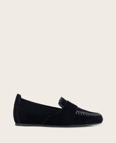 GENTLE SOULS - Sandra Suede Braid Detail Loafer Black Suede
