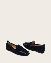 GENTLE SOULS - Sandra Suede Braid Detail Loafer Black Suede