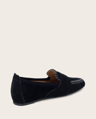 GENTLE SOULS - Sandra Suede Braid Detail Loafer Black Suede