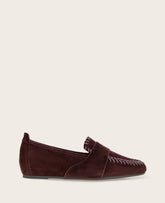 GENTLE SOULS - Sandra Suede Braid Detail Loafer Burgundy Suede