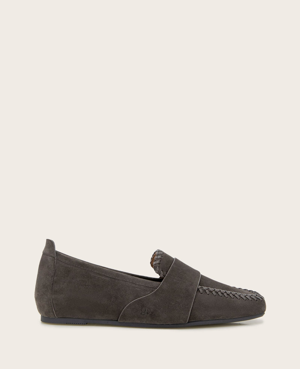 GENTLE SOULS - Sandra Suede Braid Detail Loafer Brown Suede