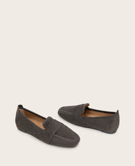 GENTLE SOULS - Sandra Suede Braid Detail Loafer Brown Suede