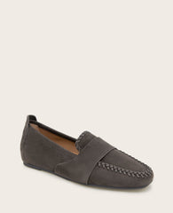 GENTLE SOULS - Sandra Suede Braid Detail Loafer Brown Suede