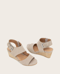 GENTLE SOULS - Tilly Nubuck Wedge Sandal Mushroom Nubuck