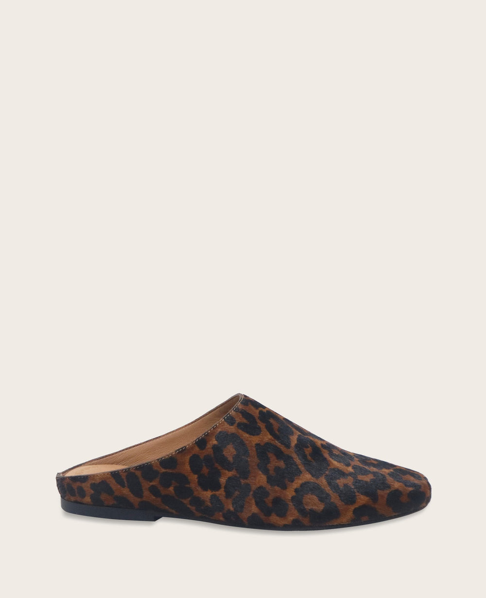 GENTLE SOULS - Wanda Leopard Calf Hair Mule Flat Leopard Calf Hair